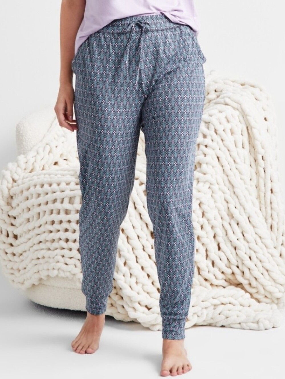 State of Day Printed Jogger Pajama Pants - Leafy Geo